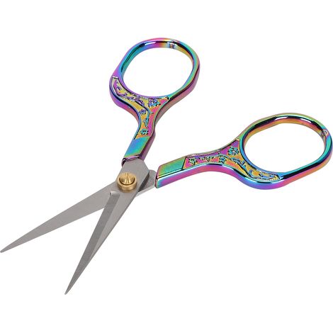 Retro-Vintage-Schere zum Nähen, Sticken, Handarbeiten und Basteln. Mehrfarbig. (1/5)