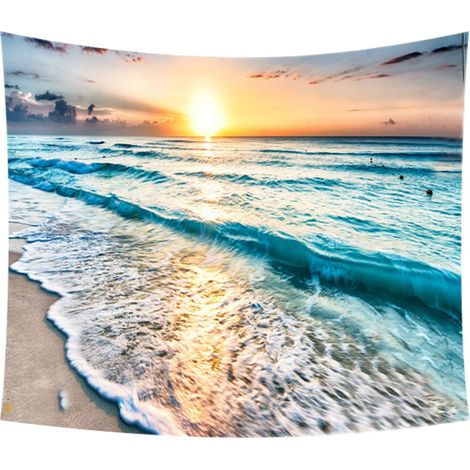 1 Tapis de plage, motif vague 3D, polyester doux, pour pique-nique et intérieur (1/5)