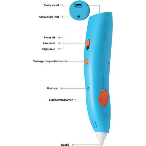 Kit 3D pour enfants, facile à utiliser, kit d'activités artistiques et éducatives, bleu (1/5)