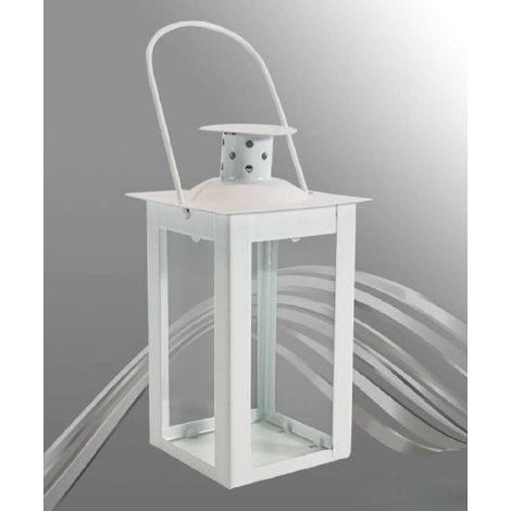 WEISSES GLAS LATERNE KERZENHALTER METALL HOCHZEIT BEGÜNSTIGT KAMIN 87360