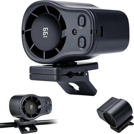 Ventilateur de Climatisation à Clipser pour Voiture, Ventilateur Rechargeable soufflant de l'Air Froid, Écran LED (1/5)