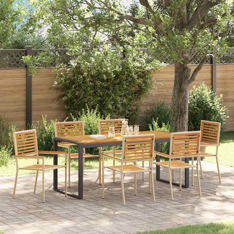 Garten Essgruppe 7 pcs Beige und Braun Poly-Rattan (1/5)