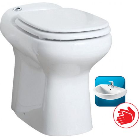 SFA – Cuvette broyeur Sanicompact Elite Eco+ – Double chasse 1.8L/3L – Refoulement horizontal 30m – Dimensions 360x555x490mm (1/4)