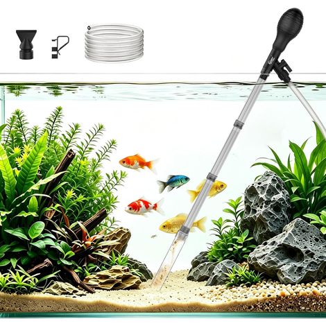 Aspirateur Aquarium Siphon Changer Eau pour Nettoyer Sable Gravier S (1/5)