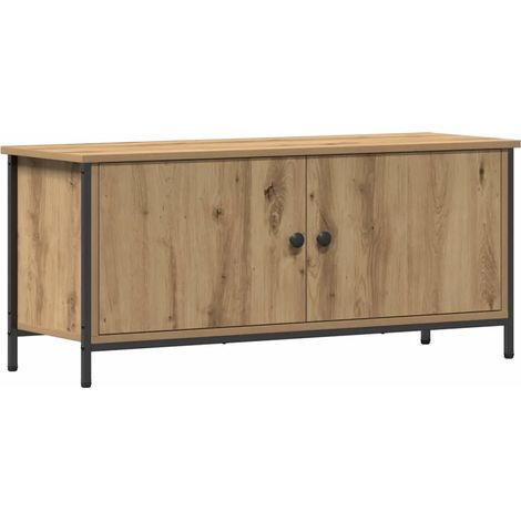 Mobile TV rettangolare moderno con vano contenitore 100 x 35 x 45 cm elegante finitura in legno composito beige 020052431