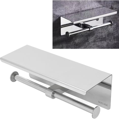 Porte Papier Inox Étagère Adhésif Sans Perçage (1/5)