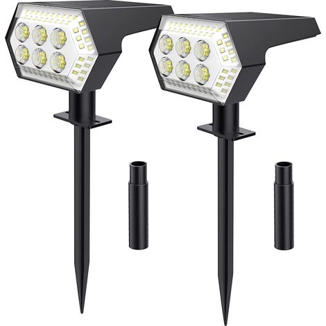 Réverbère solaire 108LED avec éclairage de pelouse de jardin extérieur à charge USB (2 pièces) (1/3)