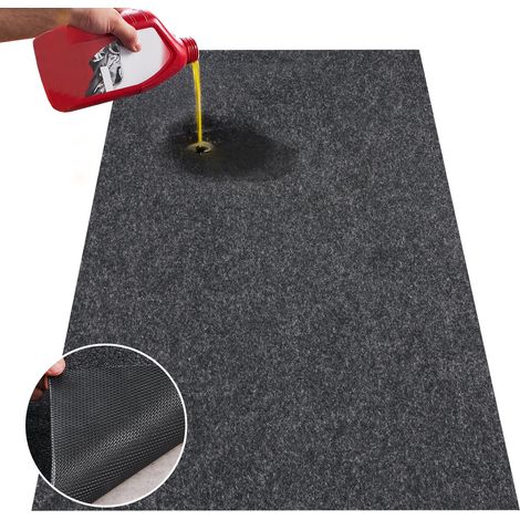 Tapis de Sol de Garage 2692,4x6705,6x2,4 mm Tapis Protection Antidérapant et Imperméable à Eau Neige Pluie Boue Huile de Voitures avec Support TPE Anti-fuite, Facile à Nettoyer et à Découper (1/5)