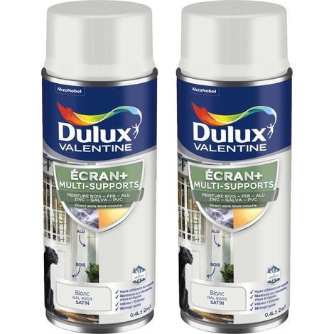 ECRAN+ MULTI-SUPPORTS EXTERIEURE Satin - Lot de 2 aérosols en phase aqueuse - Blanc 400 ml - Dulux Valentine