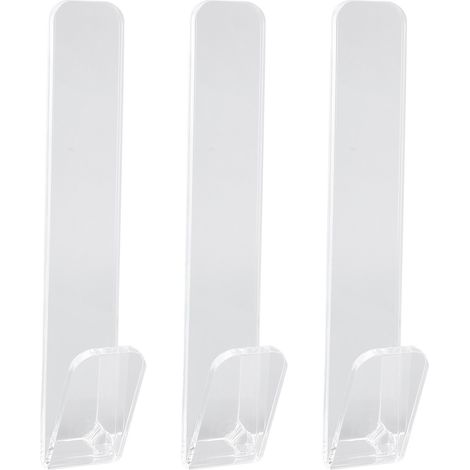 Lot de 3 crochets muraux pour casquettes en acrylique transparent forme V autocollants porte-chapeaux rangement 10 calottes (1/5)