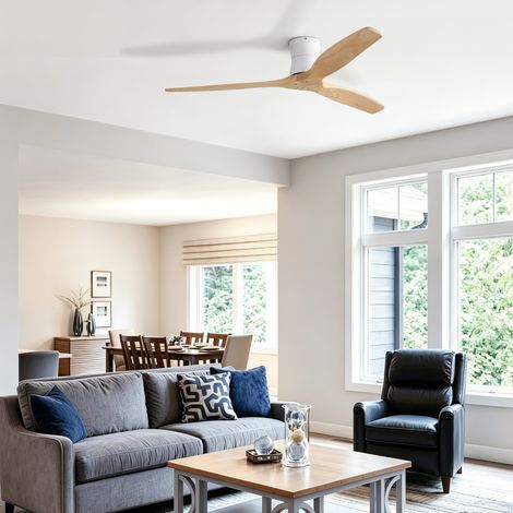 Ventilador de techo Ø132,1 cm con motor DC, mando a distancia, temporizador 1/4/8 h, 6 velocidades, modo verano/invierno, silencioso (1/5)