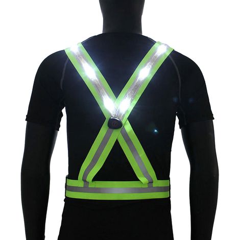 Gilet lumineux LED réfléchissant pour la circulation nocturne, rechargeable par USB (1/5)