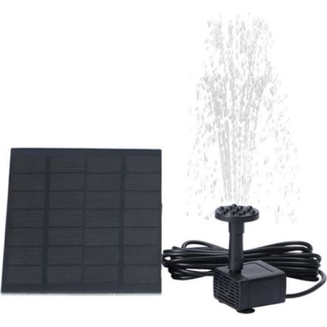 Fontaine Solaire Extérieure - Pompe À Eau Solaire Sans Batterie - Pour Jardin Ou Terrasse - 6 Embouts Réglables - 1 Pièce (1/4)