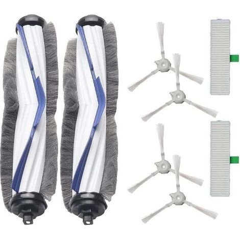 Kit de 8 brosses latérales principales pour aspirateur robot Explorer 60 RR7427 RR7447, XU, 2 brosses à rouleau principales, 2 filtres - KZQ (1/4)