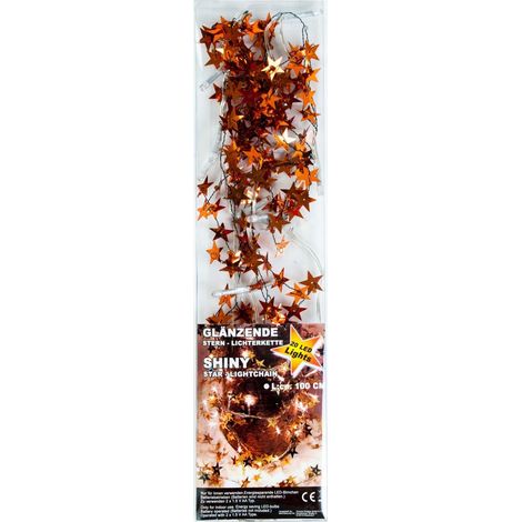 LED Sternen Lichterkette 1m in Gold oder Kupfer - kupfer (1/2)