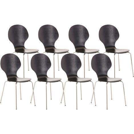 Set 8x Sillas de Visita Diego Apilable Negro (1/5)