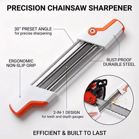 Affûteur Chaîne 2-en-1 pour Tronçonneuse STIHL 3/8" LP, Outil d'Affûtage Tronçonneuse, Remplacement pour chaîne (Lime 4mm) (1/4)