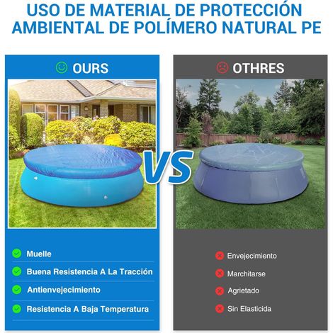 Bâche Piscines Accessoires De Protection Bleu Hors Sol Ronde Housse Anti-Pluie - Résistant Convient À Toutes Sortes - 457 cm (1/5)
