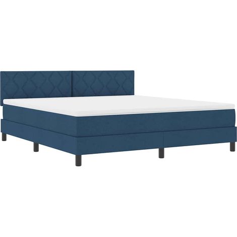 Cama tipo Box Spring con tiras LED Azul 180 x 200 cm tela vidaXL (1/5)