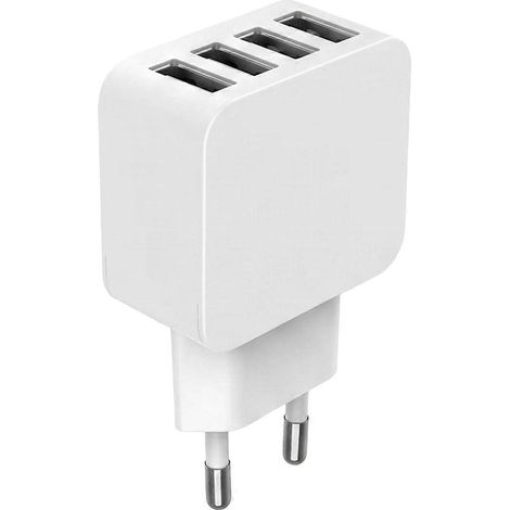 Compatible avec un adaptateur secteur à charge rapide USB A 5,4 A à 4 ports, blanc. (1/5)