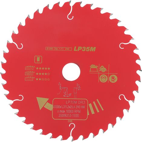 Lame de scie circulaire carbure 200x1.7x25.4 40 dents pour bois, disque de coupe professionnel (1/5)