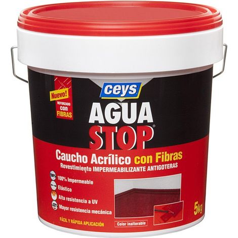 Impermeabilizzante in Gomma con Fibre CEYS Aguastop Grigio Alta Resistenza 5kg 903303