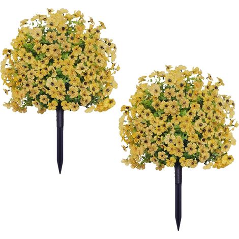 Künstliche Blumen, UV-beständig, wartungsfreies Design, Gelb (1/2)