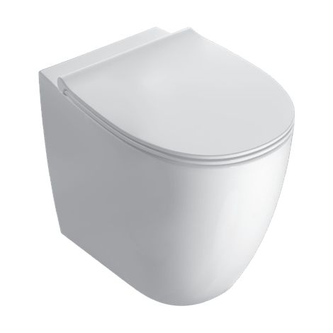 Vasomulti a terra in ceramica 54x36 cm Globo 4All MD005BI  Bianco - Ceramica - Con copri wc