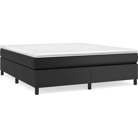 Maison Exclusive - Boxspringbettgestell Schwarz 180x200 cm Kunstl (1/5)