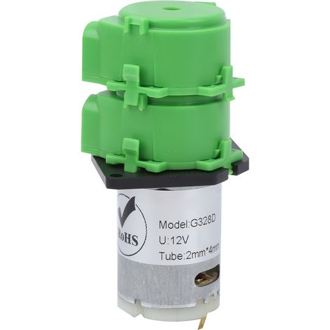 Pompe péristaltique à double tête pour le dosage d'eau liquide dans un aquarium, avec tuyau en silicone de 2 x 4 mm et alimentation 12 V CC. (1/5)