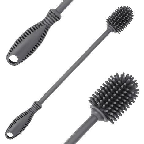 Brosse de Nettoyage en Silicone avec biberon à Long Manche, 31 cm sans BPA, pour biberon, Flacon à Vide, Gourde, Vase, verrerie, Parfait pour Les Petits Cols (Qté1)