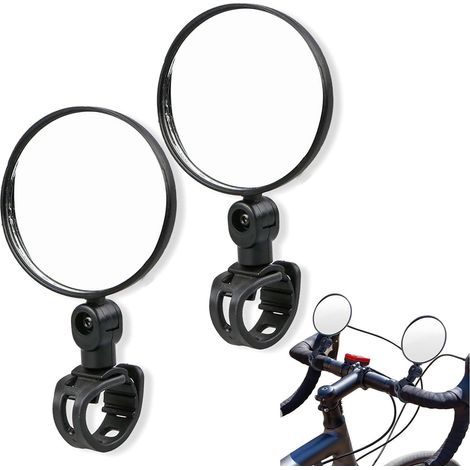 Rétroviseur de vélo, réglable et rotatif à 360 degrés, rétroviseur arrière, rétroviseur de guidon pour vélo, VTT, vélos de route, 2 pièces (1/5)