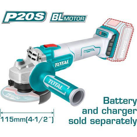 SMERIGLIATRICE ANGOLARE A BATTERIA BRUSHLESS FLEX 115mm 20 V TOTAL (1/4)