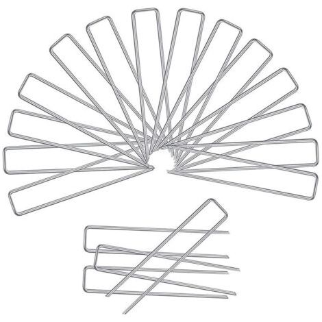 XVX lot de 100 piquets de fixation en acier 3mm, 150 mm long, 40 mm large, (1/4)