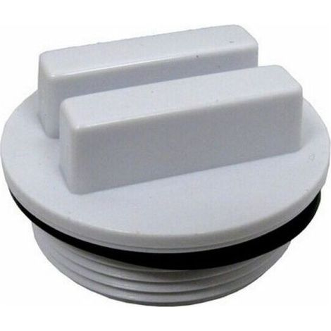 Bouchon de vidange piscine 1½ pouce avec joint torique intégré – blanc, lot de 1 pièce pour hivernage (1/5)
