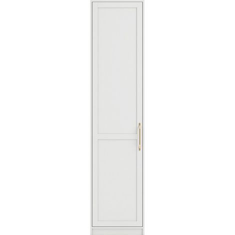 Austen 1 Door Wardrobe - Engineered Wood/Metal - L58 x W50 x H220 cm - White/Gold
