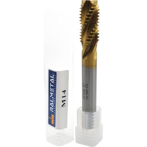 Macho de roscar HSS-CO M14x2 mm H2 TiSiN DIN376 (1/4)
