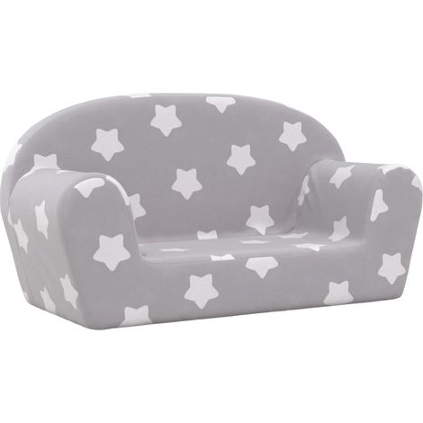 Canapé enfants 2 places,Sofa pour Salon,Banquette gris clair avec étoiles peluche douce CDS14909 (1/5)