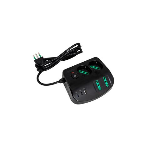 FME 40891 MULTIPRESA DA TAVOLO 4P+3P USB A-B-C NER
