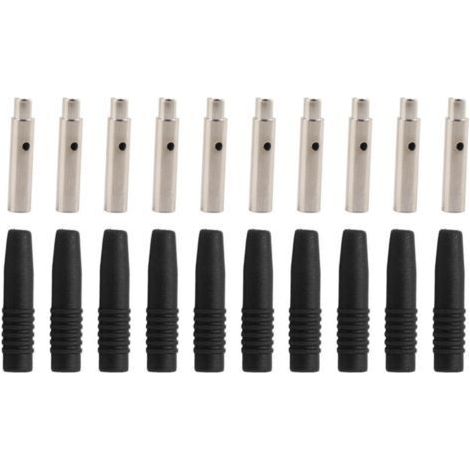 10Pcs Fiche banane isolée 2mm avec protection blindée pour équipement de test Noir