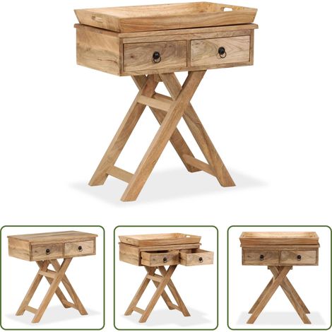 Vintage-Beistelltisch - Beistelltisch Mangoholz Massiv 65 x 40 x 76 cm (1/5)