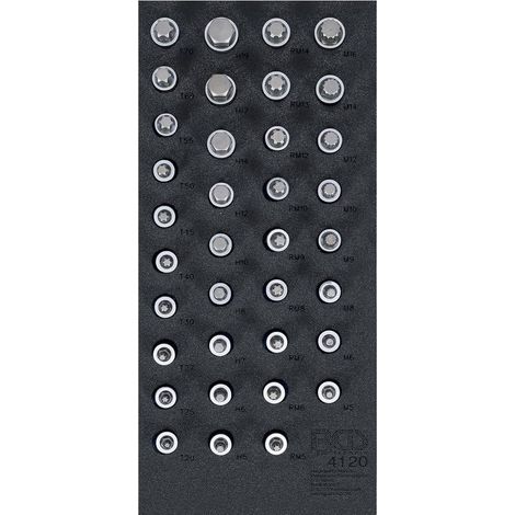 Insert de Servante d Atelier 1/3 - 36 pcs, Carré Femelle 12,5 mm - Douilles et Embouts Hexagone, Torx, XZN, RIBE - Poly - D-Work