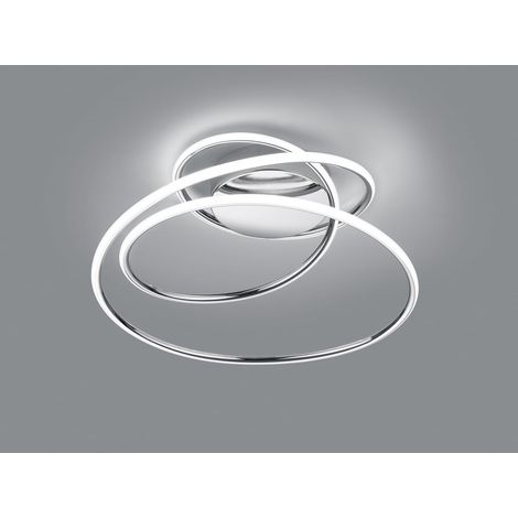 Plafonnier moderne LED intégré Bologna chrome 50cm