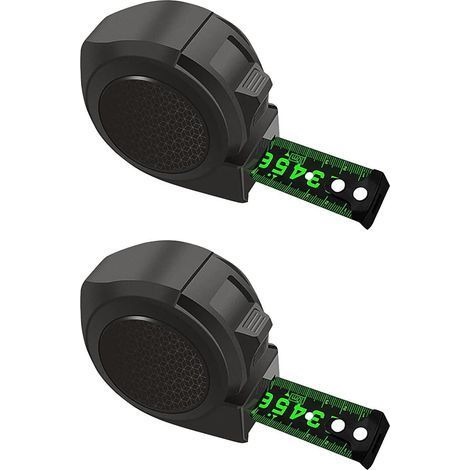 Metre ruban 5m,Mètre à ruban en acier fluorescent,Nouveaux Mètre ruban fluorescents autobloquants,Outils ruban à mesurer durables pour le bricolage ou le projet construction (2 pièces) (1/5)