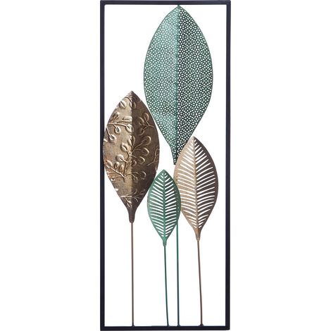 Wandobjekt Blatt PLATINUM Metall 75 cm Bunt (1/5)