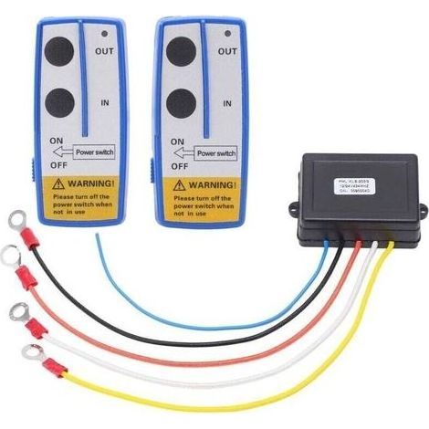 Kit Télécommande Treuil Sans Fil 75 Pieds Alimentation Batterie Antenne Intégrée LED Universel Voiture VTT Camion (1/4)