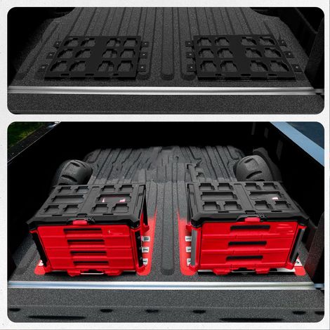 Plaque de fixation pour boîte à outils  Support mural ou plancher aluminium pour garage & organisation  Base universelle 34x55.5cm noir (1/5)