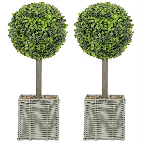 Plante artificielle Lot de 2 50 cm en pot tressé Plastique Vert (1/5)