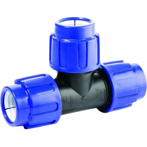 PP PE Rohr Verschraubung T-Stück 3 Verschraubungen 16 x 16 x 16 (1/5)