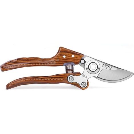 Secateurs with wooden handle Secateurs Sharp scissors Max. cutting diameter 22 mm garden cutting tool (1/5)